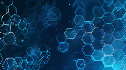 Leinwandbilder - Hexagons pattern. Geometric abstract background with simple hexagonal elements. Medical, technology or science design. Generative AI.