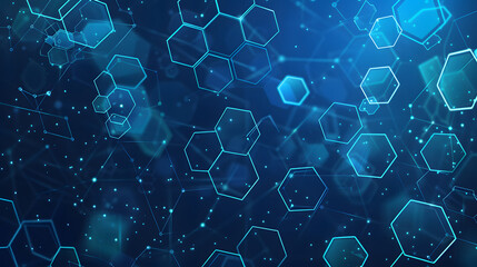 Leinwandbilder - Hexagons pattern. Geometric abstract background with simple hexagonal elements. Medical, technology or science design. Generative AI.