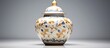 © vxnaghiyev - On a white background there is an exquisite antique ceramic jar and its lid providing ample copy space in the image