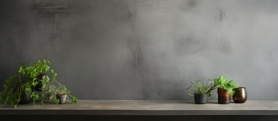 Poster - Preparing for design on a dark concrete background with a textured wall ideal for a copy space image