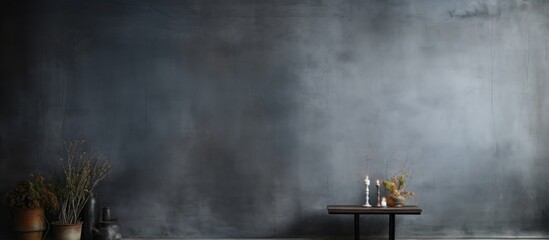 Poster - Preparing for design on a dark concrete background with a textured wall ideal for a copy space image