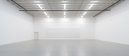 Poster - A glimpse inside a vacant art gallery showcasing the pristine surroundings and highlighting the expansive copy space image