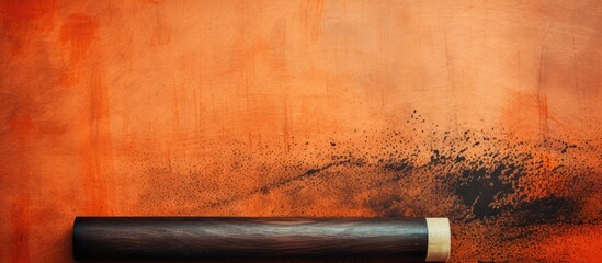 Poster - A printmaking texture of a wood ink roller on a paper background with plenty of copy space image