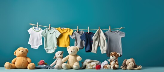 Leinwandbilder - Copy space image of baby clothes