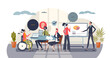 © VectorMine - Diversity and inclusion in workplace for fair social equality tiny person concept, transparent background. Various ethnical, racial and gender groups for diverse business company illustration.