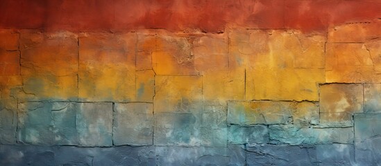 Poster - Architectural background featuring the modified color scheme of a concrete wall with painted plaster and paint layers offering a textured and abstract image. with copy space image