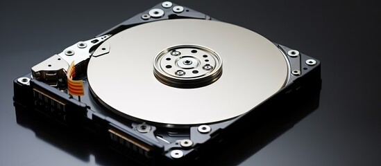 Poster - White background back view of an isolated laptop hard disk drive HDD with abundant copy space image