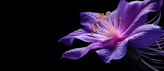 Wall Mural - A close up of a purple Mathiola Incana flower with copy space in the image