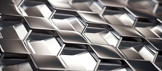 Aufkleber - A high precision silver metal pattern serves as the background texture of the copy space image