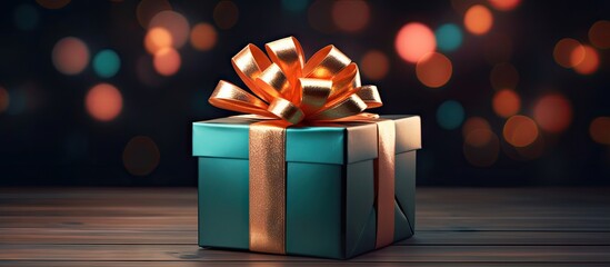 Aufkleber - A festive gift box adorned with colorful bows perfect for Christmas presents Features an attractive copy space image