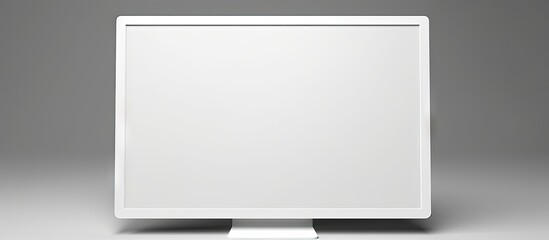 Poster - Front view of a computer display featuring a blank white screen providing ample space for copy space images