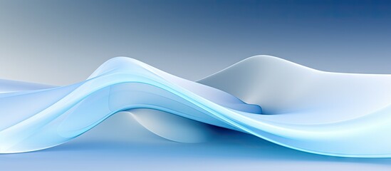 Poster - A copy space image displaying a background of smooth light lines in abstract soft blue gradient