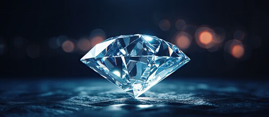 Poster - A diamond with a subtle tone beautifully illuminated from behind reflecting light for a captivating effect A copy space image