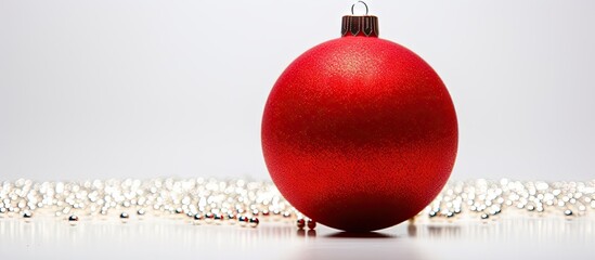 Poster - A closeup of a bauble with a white background perfect for Christmas or New Year s decorations There is copy space available for adding text or a picture