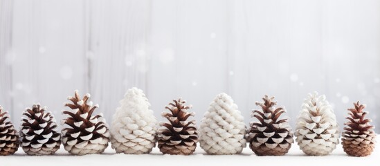 Poster - Blank winter holiday cones with Christmas and New Year symbols provide copy space for designers and postcards