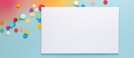 Poster - Colored background with a sticker mockup and a sheet for writing providing ample space for text and copy space image
