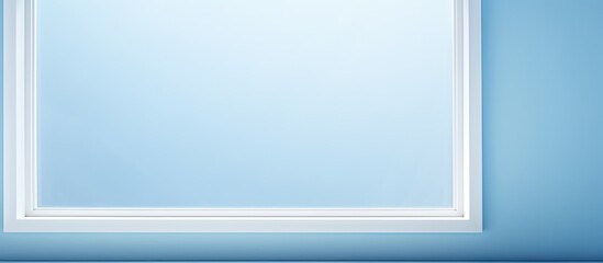Poster - Light blue background with an open paper window frame providing ample copy space for adding text