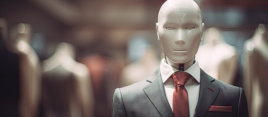 Aufkleber - Close up of a mannequin in a tailor shop with an incomplete suit jacket perfect for adding text. with copy space image. Place for adding text or design