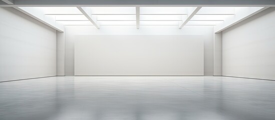 Poster - A glimpse inside a vacant art gallery showcasing the pristine surroundings and highlighting the expansive copy space image