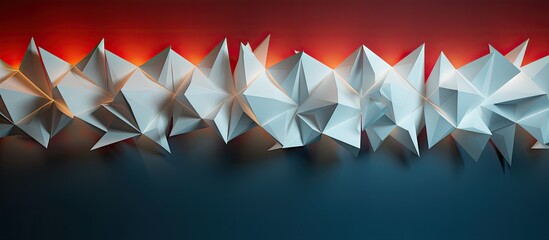 Poster - An abstract and geometric paper background with a festive concept providing the perfect space for your design Include copy space image