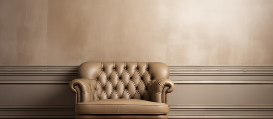 Poster - Beige toned luxury decoration with a copy space image featuring genuine leather upholstery