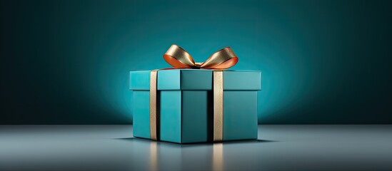 Poster - A captivating turquoise gift box with ample copy space image