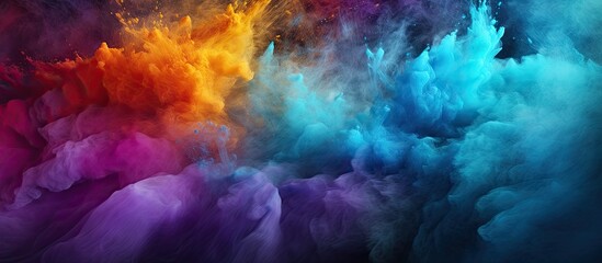 Wall Mural - Colorful powder creating an abstract background on the floor suitable for use as a copy space image