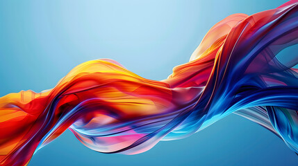 Wall Mural - Modern abstract high-speed movement. Colorful dynamic motion on blue background. Movement. Generative AI.
