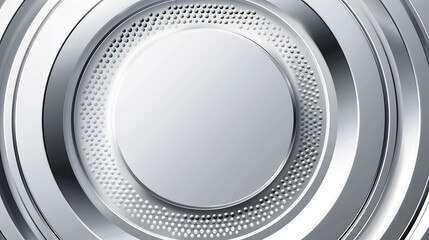 Poster - Modern abstract light silver background elegant circle shape design. Generative AI.