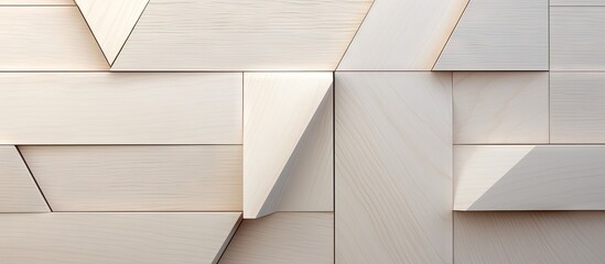 Poster - An old white wood background showcases a tangram puzzle in a number one shape providing a visually appealing copy space image
