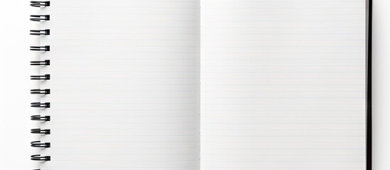 Poster - A copy space image of a blank notebook paper isolated on a white background