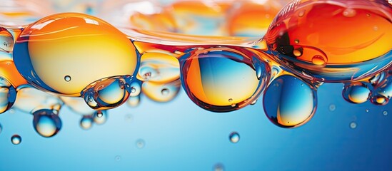 Leinwandbilder - Colorful bubbles of oil water and soap create captivating backgrounds perfect for a copy space image