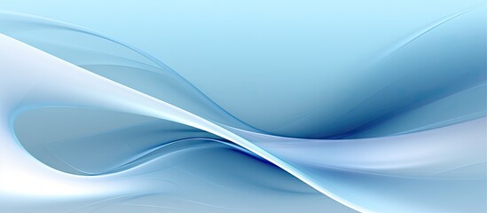 Poster - A copy space image displaying a background of smooth light lines in abstract soft blue gradient