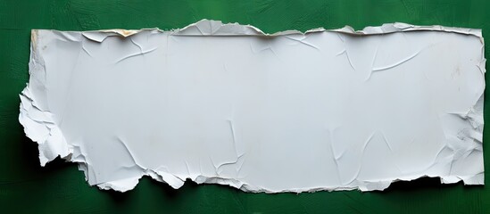 Poster - There is a copy space image featuring a torn white note which is adhered to green background using sticky tape