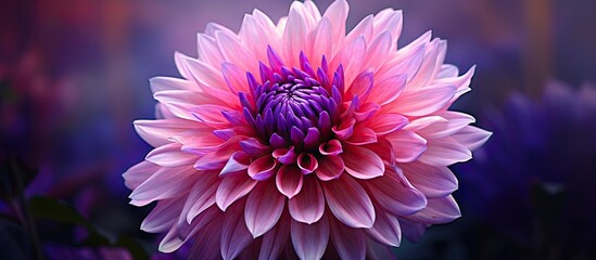 Poster - A beautiful flower with hues of purple and pink. with copy space image. Place for adding text or design