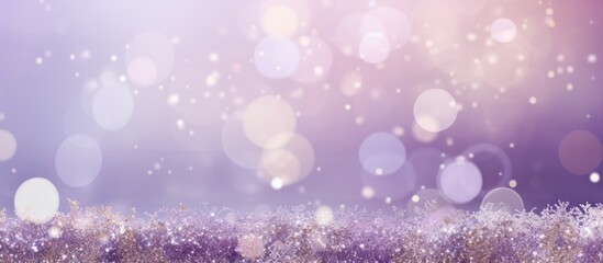 Aufkleber - Copy space image with a lilac festive background adorned with sequins featuring cheerful inscriptions wishing a happy new year and merry Christmas providing delightful holiday content
