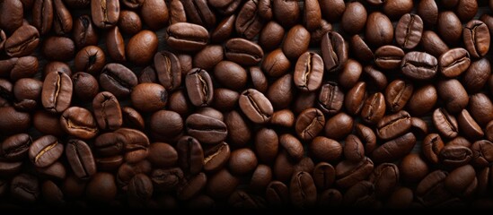 Aufkleber - A background image featuring roasted coffee beans with copy space