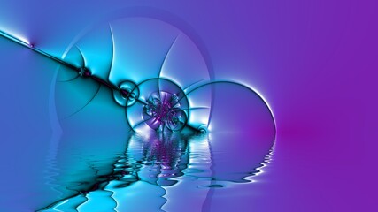 Wall Mural - purple and turquoise blue design with ripples and water reflection and distortion