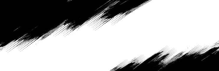 Aufkleber - Halftone texture with dots. Abstract torn monochrome halftone background. Scrathed dotted texture element.
