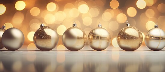 Poster - Festive Christmas ornamentation and lights illuminating the space. with copy space image. Place for adding text or design