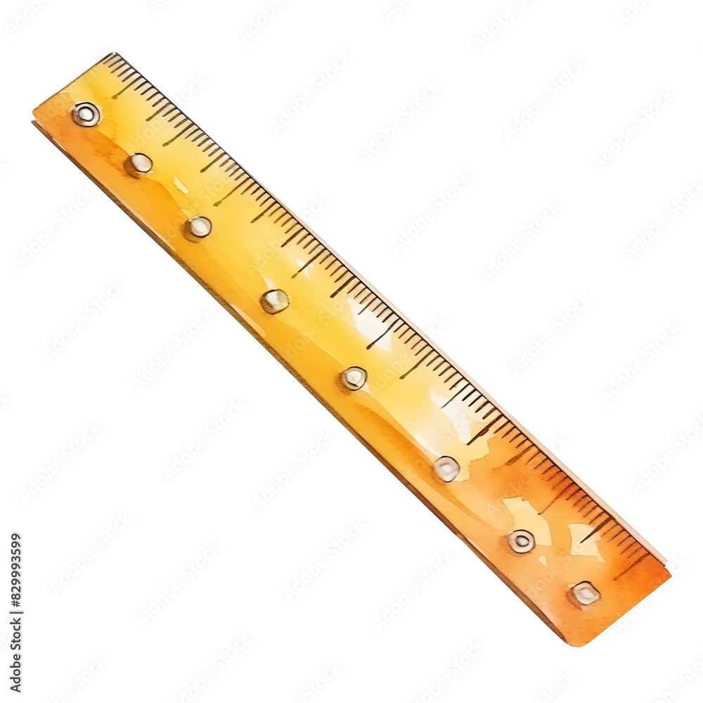 Detailed Metallic Ruler on White Background Showcasing Precise ...
