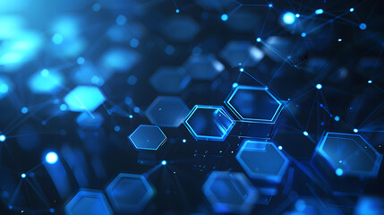 Poster - digital hexagon abstract background. generative ai.