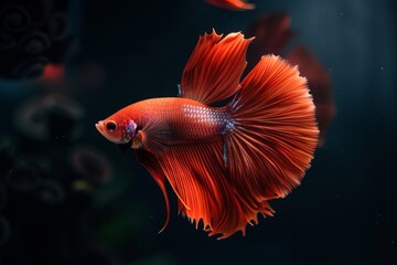 Exquisite rosetail siamese fighting fish in multicolor display