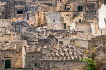 Wall Mural - View of Matera at night, Puglia, Italy