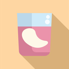 Poster - Flat design of a refreshing pink drink on a warm background