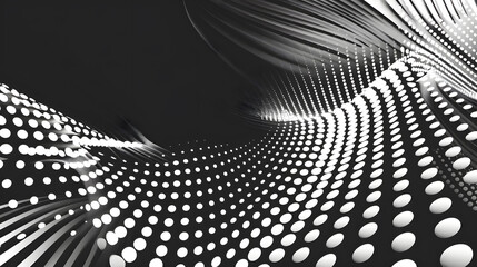 Poster - the abstract halftone background consists of different dots. generative ai.