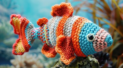 Wall Mural - Handmade crochet fish Adorable Fish Crochet Design