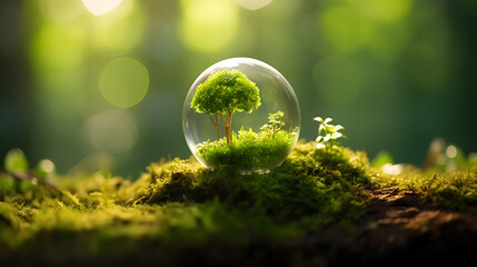 Wall Mural - digital environmental protection forest green planet graphics poster background
