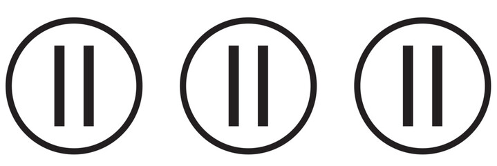 Media Player Buttons icon set, Play and pause buttons sign, Video Audio Player button symbol, vector illustration