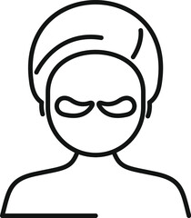 Canvas Print - Minimalistic black and white line drawing of an individual with a stylish headwrap